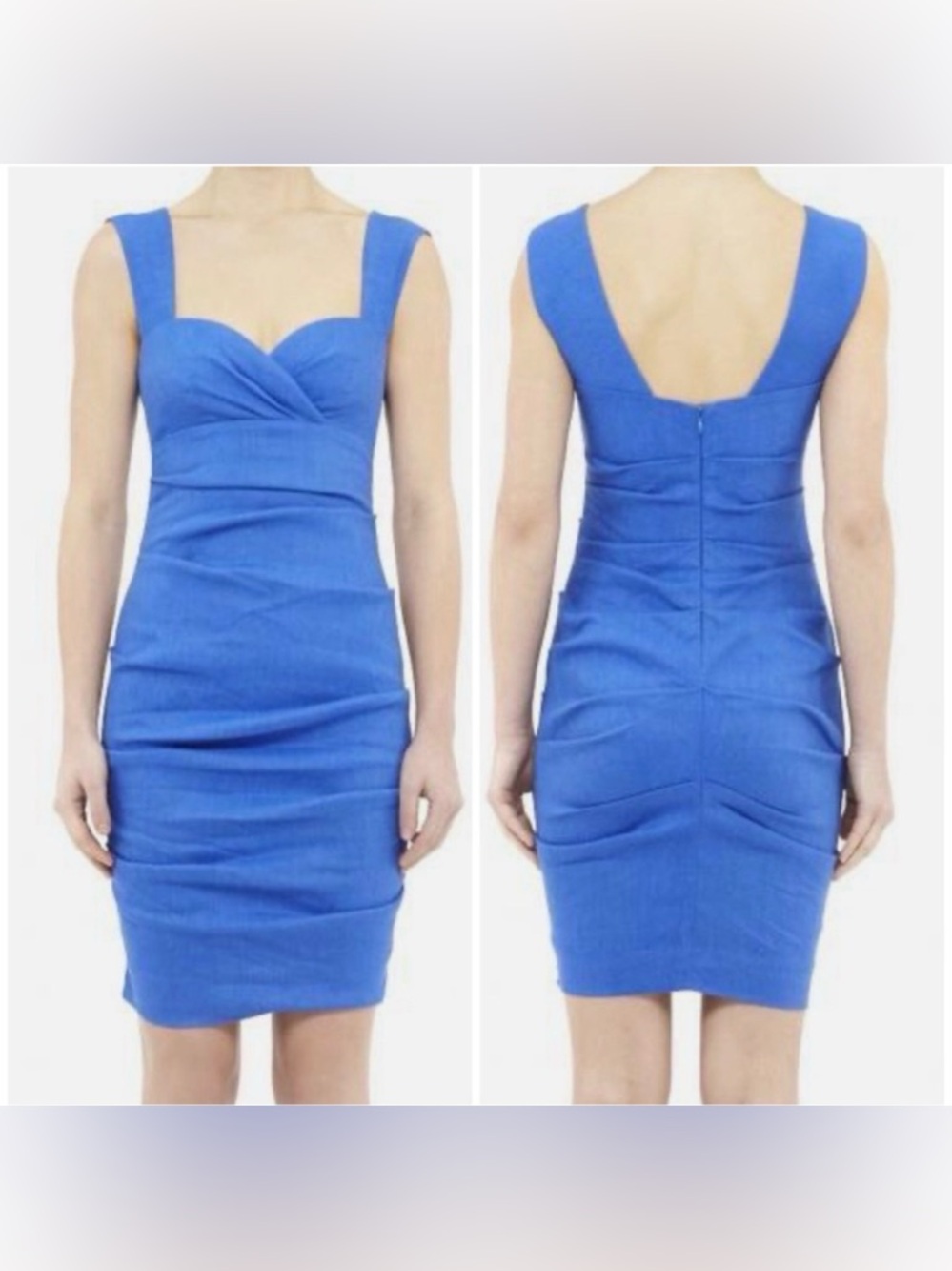Nicole Miller Atelier Blue Linen “Sofia” Dress